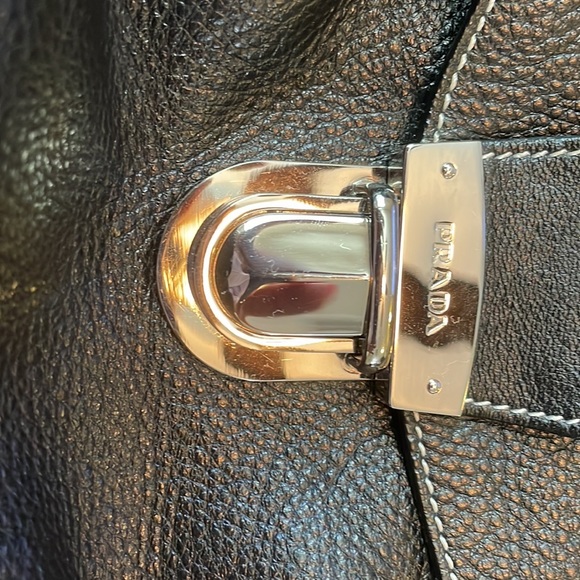 Authentic Prada Black Leather Vitello Easy
Foldover Satchel - Picture 7 of 8